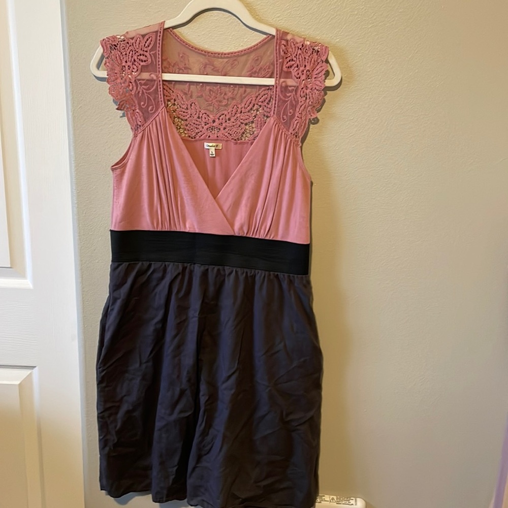 Cute pink and dark gray dress